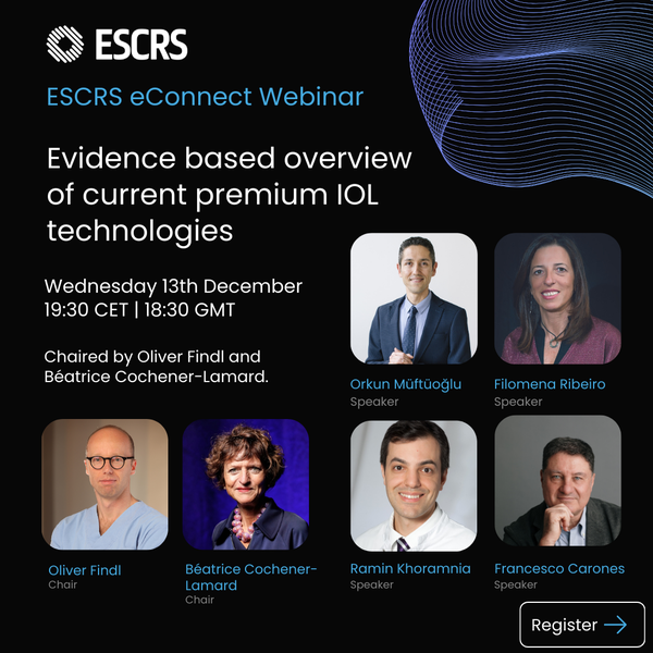 ESCRS eConnect webinar Evidence based overview of current premium